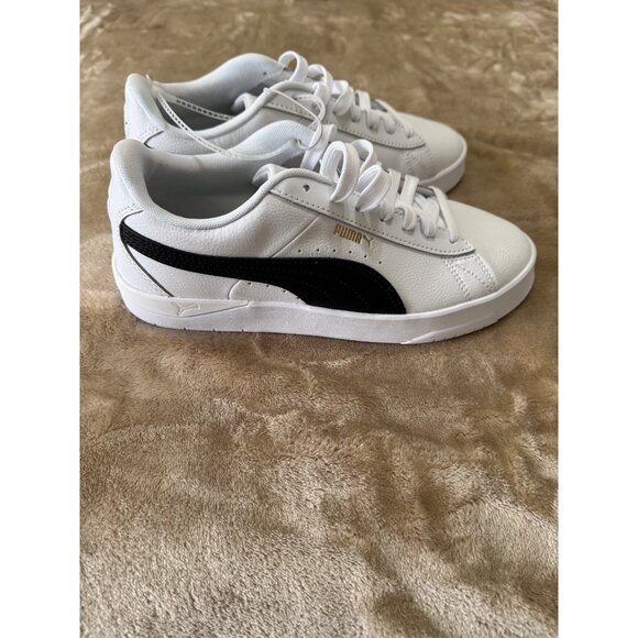 PUMA White & Black Leather Sneakers, Size 8 Women / 6.5 Men, New Without Box - Picture 5 of 7